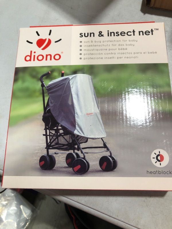 Photo 2 of Diono Universal Stroller Sun Shade  Insect Net with Heatblock Sun Protection - Silver