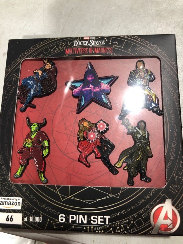 Photo 2 of Marvel Studios: Doctor Strange in the Multiverse of Madness. Metal-based with 6 Pin Set comes in an Officially Licensed Box (Amazon Exclusive)