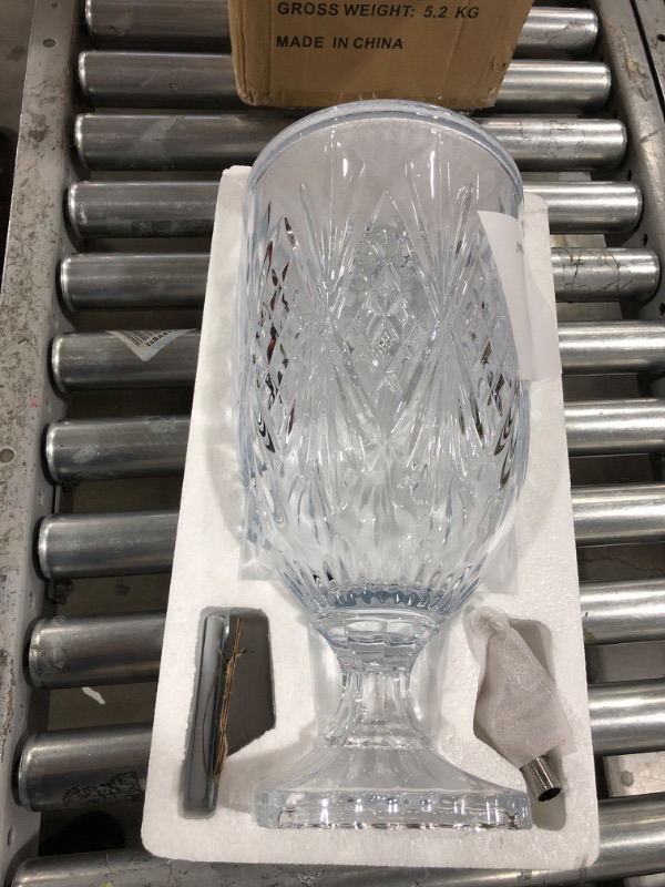 Photo 1 of 1.2 Gallon Drink Dispensers For Parties&Wedding. Glass Crystal Collection Beverage Dispenser With Stand & 304 Stainless Steel Spigot 100% Leakproof. Free for Marker & Chalkboard.(TYPE A, CLEAR) TYPE A Clear