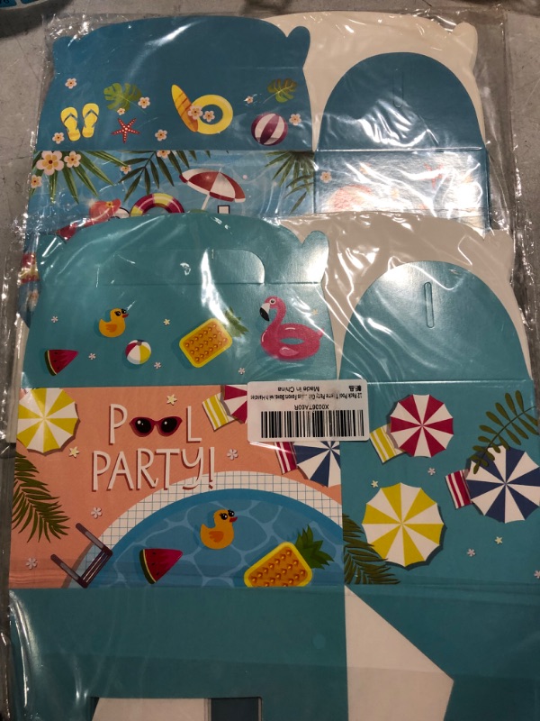 Photo 1 of 12 Pack Pool Theme Party Gift Boxes for Kids Pool Birthday Party Supplies Candy Treats Goodies Favors Boxes with Handles
2 PACK 