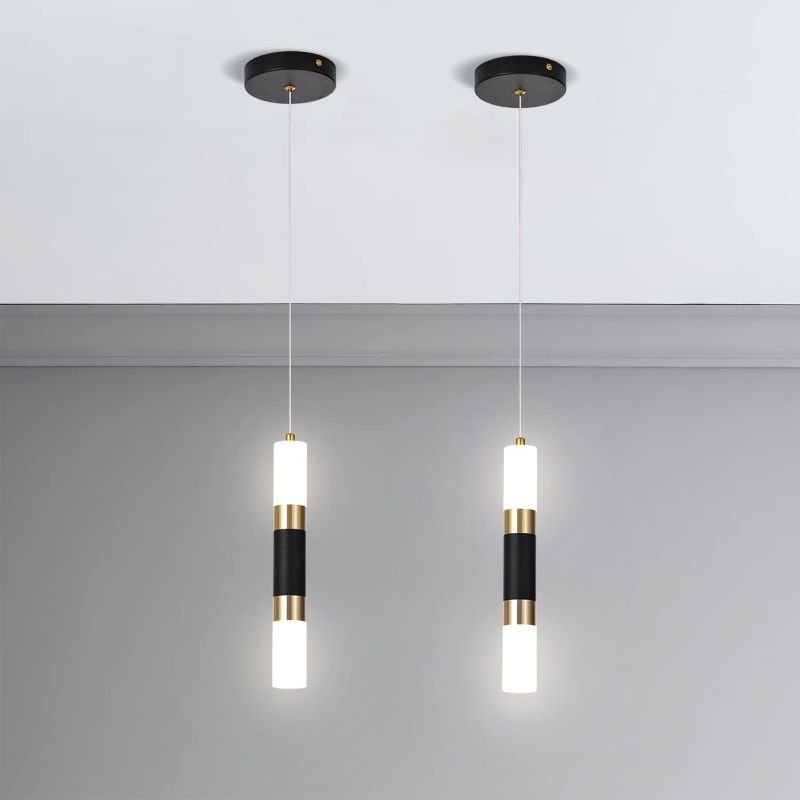 Photo 1 of  Pendant Lights Kitchen Island Chandelier, Dimmable LED Modern Dining Room Light Fixture,Black Gold Hanging Lights (Stock picture similar)