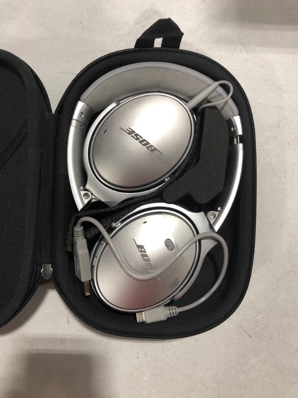 Photo 2 of Bose QuietComfort 35 II Noise Cancelling Bluetooth Headphonesâ€” Wireless, Over Ear Headphones with Built in Microphone and Alexa Voice Control, Silver