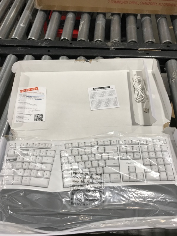 Photo 1 of PEIOUS Ergonomic Keyboard, Bluetooth Keyboard Multi-Device Rechargeable with Split Keyboard Layout and Wrist Rest, USB Ergo Wireless Keyboard for Mac and Windows, Laptop, Computer, Silver
