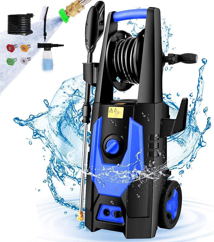 Photo 1 of 
Rock&Rocker Powerful Electric Pressure Washer, 2150PSI Max 2.6 GPM Power Washer with Hose Reel, 4 Quick Connect Nozzles, Soap Tank, IPX5 Car Wash