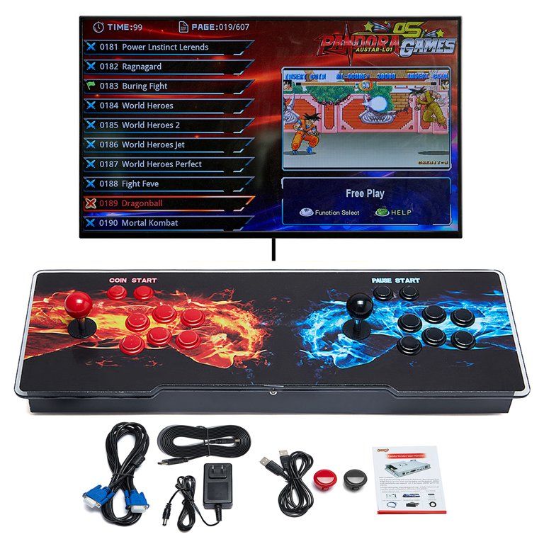 Photo 1 of 2 Players Pandora's 12th generation Box 3D Home Arcade Game Console 10000 Games Newest System with Advanced CPU Full HD HDMI/VGA/USB/ PS4
