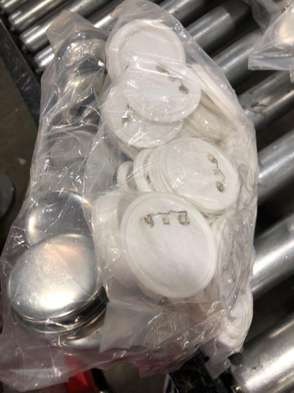 Photo 1 of 100 Pieces Blank Button Badge Parts for Button Maker Machine, Metal Shells, Plastic Back Cover and Clear Mylar Components, DIY Crafts Arts Supplies for Presents, Souvenirs (25mm)

