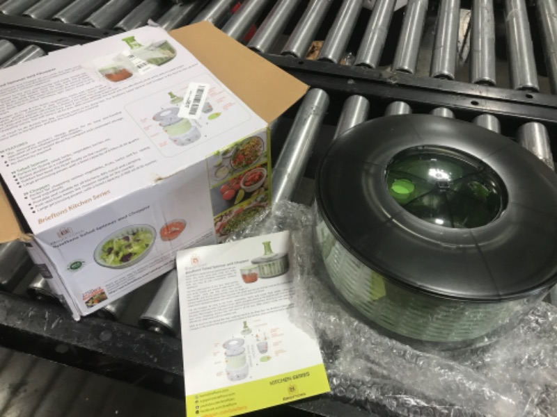 Photo 2 of Brieftons Express Manual Food Chopper: Large 8.5-Cup, Hand Chopper Vegetable Cutter to Chop Veggies, Fruits, Herbs, Garlic Onion Chopper for Salsa, Salad, Pesto, Guacamole, Coleslaw, Indian Cooking Clear - 8.5 Cup