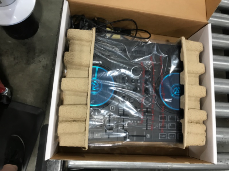 Photo 1 of DJ Controller & DMX Bundle - Complete Dj Set with Mixer, Audio Interface & Built-in Speakers – Numark Party Mix Live & SoundSwitch Micro DMX Interface with Party Lights and Built-in Speakers DJ Controller + DMX Interface