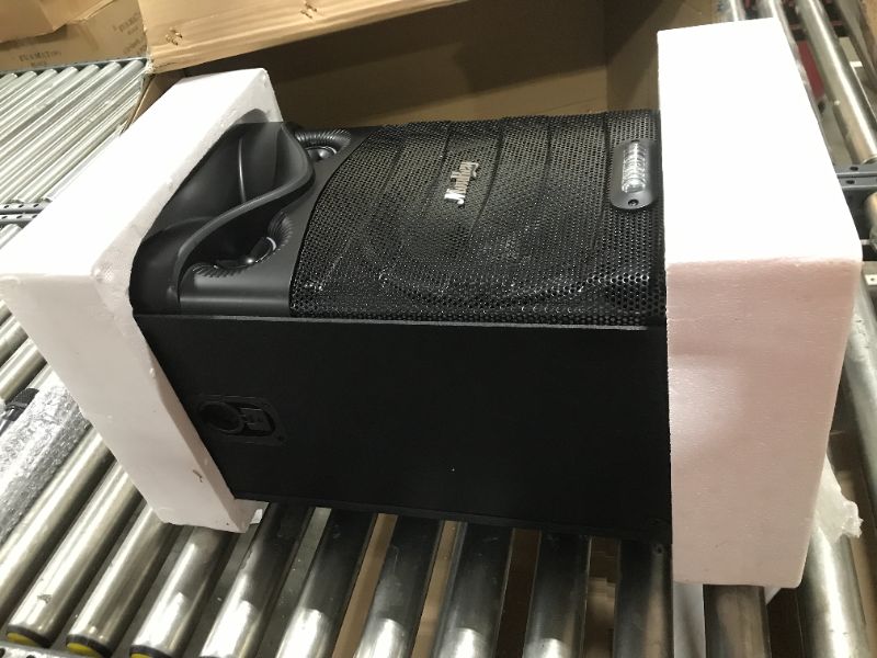 Photo 1 of Moukey Karaoke Machine, PA System Subwoofer, Portable Bluetooth Speaker w/ 2 Wireless Microphones, Lyrics Display Holder, Party Lights & Echo/Treble/Bass Adjustment, Support TWS/REC/AUX/MP3/USB/TF/FM 10" Subwoofer