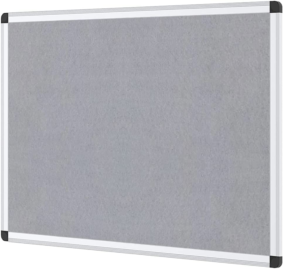 Photo 1 of VIZ-PRO Notice Board Felt Gray, 48 X 36 Inches, Silver Aluminium Frame
