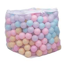 Photo 1 of Crush-Proof Plastic Pit Ball with Storage Bag, Toddlers Kids 12+ Months, Pack of, 6 Pastel Colors