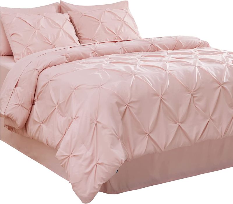 Photo 1 of 
Bedsure Pink Comforter Set Queen - Bed in a Bag Queen 7 Pieces, Pintuck Bedding Sets Pink Bed Set with Comforter, Sheets, Pillowcases & Shams
