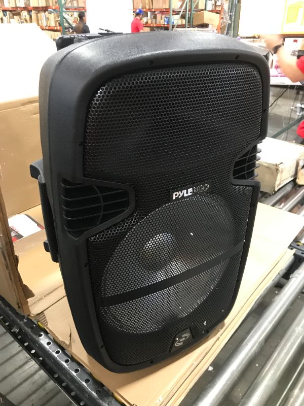 Photo 3 of Portable Bluetooth PA Speaker System - 1000W Outdoor Bluetooth Speaker Portable PA System w/Microphone in, Party Lights, USB SD Card Reader, FM Radio, Wheels - Remote Control, Tripod- Pyle PPHP1548B