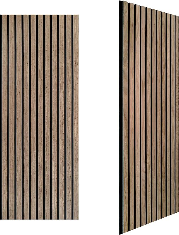 Photo 1 of 3D Slat Wood Wall Panels Acoustic Panels for Interior Wall Decor Walnut | Sound Absorbing Panel | | Wall Panels Decorative | 