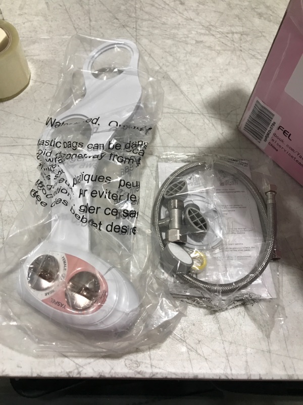 Photo 2 of YASFEL Bidet Attachment for Toilet - Self-cleaning Bidet Toilet Seat Attachment with Pressure Controls, Non-electric Cold Bidet Attachment with Dual Nozzles, for Feminine Wash & Rear Wash (Rose Gold)