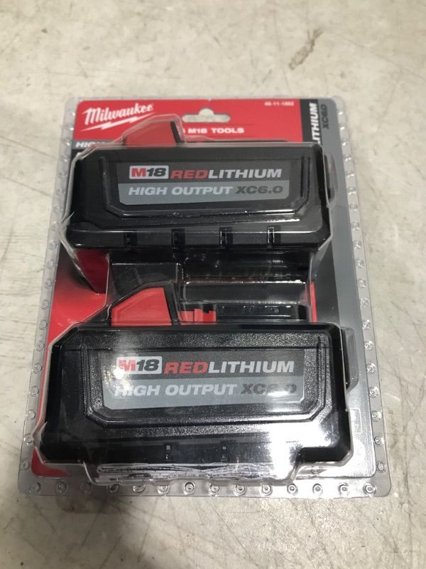 Photo 2 of Milwaukee 48-11-1862 M18 REDLITHIUM High Output XC6.0 Battery 2-Pack