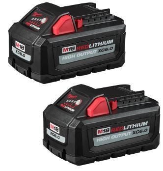 Photo 1 of Milwaukee 48-11-1862 M18 REDLITHIUM High Output XC6.0 Battery 2-Pack