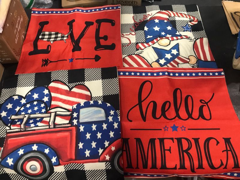 Photo 1 of 4PK OF  THROW PILLOW CASES FOR THE 4TH OF JULY