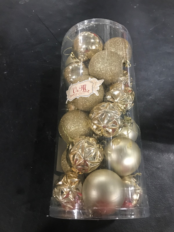 Photo 1 of 25 GOLD CHRISTMAS ORANMENTS FOR TREE SMALL BALLS