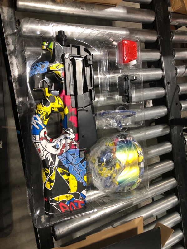 Photo 2 of GUNSTAR Gel Blaster Pack: Eco-Friendly P90 Splatter Ball Gun, 20000+ Water Beads, Color Changing Vest, Matching Mask - Automatic Gel Ball Blaster Guns for Adults and Kids 13+ Yellow