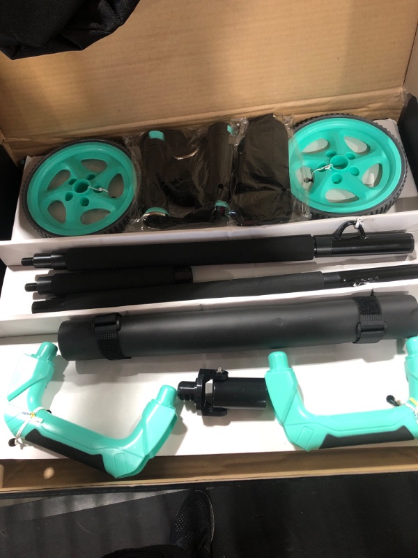 Photo 1 of Gonex Portable Home Gym Workout Equipment with 14 Exercise Accessories Ab Roller Wheel,Elastic Resistance Bands,Push-up Stand,Post Landmine Sleeve and More for Full Body Workouts System B:Green Portable Home Gym Equipment (with 14 Exercise Accessories)