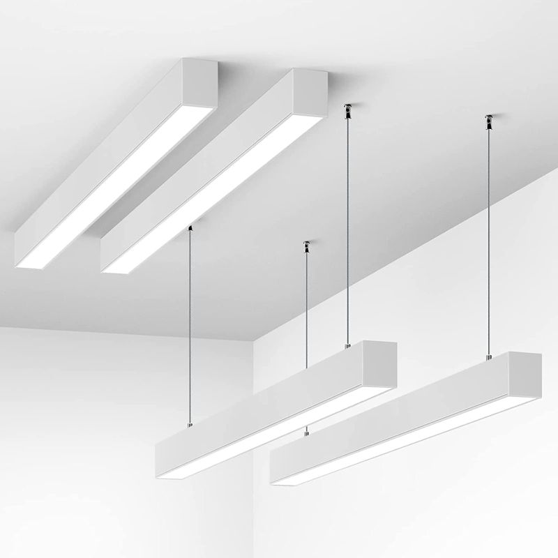 Photo 1 of arrina 4FT Linkable LED Linear Light, Stepless Dimmable Suspended Lighting Fixture, 2700K 4000K 5000K 3CCT Selectable, Seamless Connection LED Shop Light, ETL Listed, 4 Pack White, 5568-0-10V Series