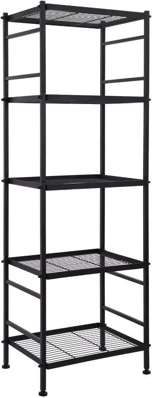 Photo 1 of 5-Wire Shelving Metal Storage Rack Shelves, Standing Storage Shelf Units for Laundry Bathroom Kitchen Pantry Closet(Black) (THIS ITEM IS SMALL)