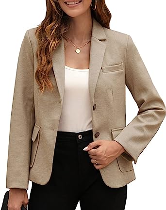 Photo 1 of BZB Women's Casual Blazers Long Sleeve Lapel Open Front Work Office Bussiness Warm Blazer Jackets XL