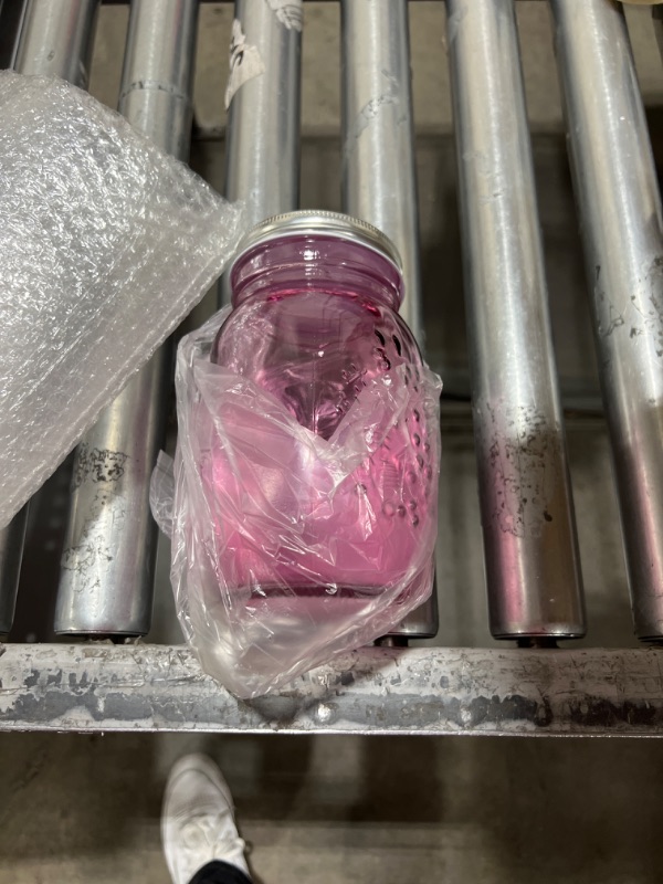 Photo 3 of 12 Pieces 32 oz Colored Mason Jars Glass Mason Jars with Lids Glass Wide Mouth Canning Jar Mason Jars NOT Allowed Dishwasher (Pink)

