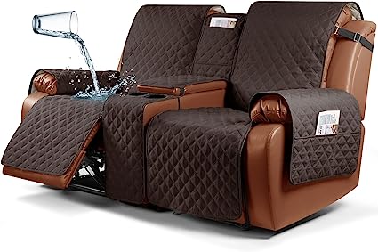 Photo 1 of  Waterproof Recliner Sofa Cover, Non-Slip Reclining Couch Covers for 3 Seat, Recliner Couch Cover Furniture Protector with Elastic Straps for Pets, Kids, Coffee
