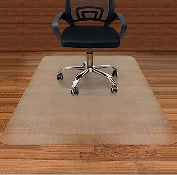 Photo 1 of AiBOB Office Chair Mat for Hardwood Floors, 45 X 53 in, Heavy Duty Floor Mats for Computer Desk, Easy Glide for Chairs, Flat Without Curling, Clear
