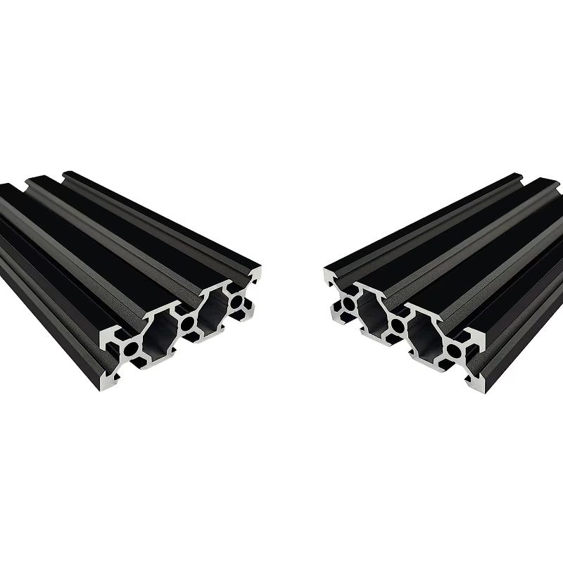 Photo 1 of MASOOM Aluminum Extrusion 59.06 inch / 1500mm Length V Slot Black 2 Pack, Extruded Aluminum 1500mm V Type Profiles Anodized European Standard Linear Rail Frame 2Pcs