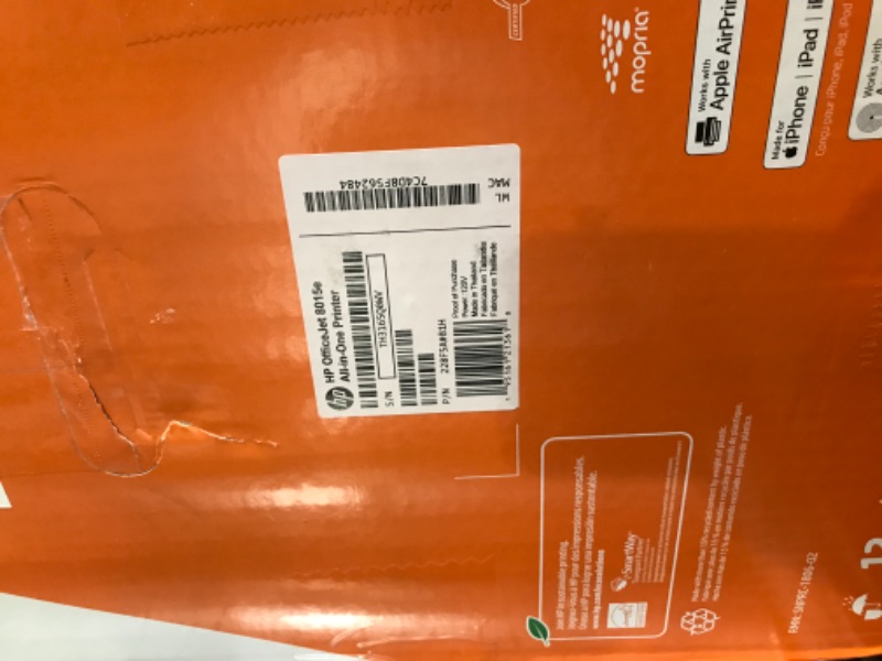 Photo 1 of OfficeJet 8015e Wireless All-In-One Inkjet Printer with 6 months of Instant Ink Included with HP+