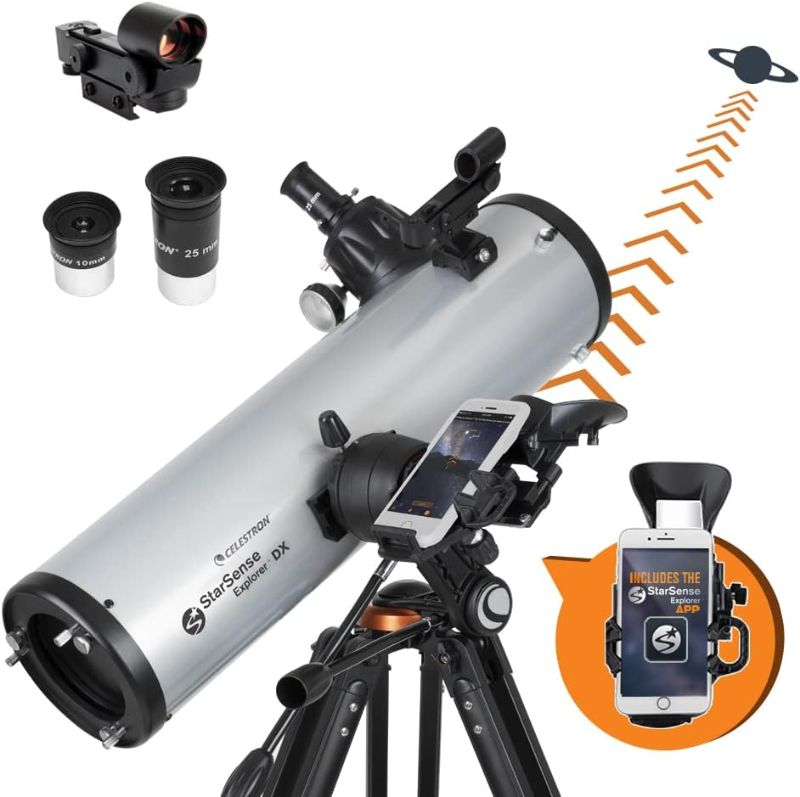 Photo 1 of Celestron – StarSense Explorer DX 130AZ Smartphone App-Enabled Telescope – Works with StarSense App to Help You Find Stars, Planets & More – 130mm Newtonian Reflector – iPhone/Android Compatible