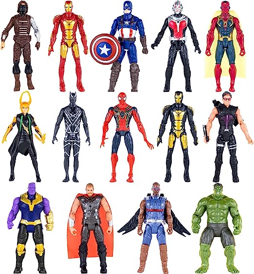 Photo 1 of 14 pcs Big Ultimate Superhero Action Figures Set – Collectible Models 6.5-inches Tall, Exclusive Adventures Super Hero Set, Holiday Toy Gift for Kids, Figure Cake Topper
