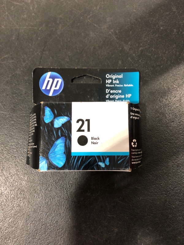 Photo 2 of HP 21 Black Ink Cartridge | Works with HP DeskJet D1300, D1400, D1500, D2300, D2400, F300, F2100, F2200, F4100, 3900; OfficeJet J3600, 4300; PSC 1410; Fax 1250, 3180 Series | C9351AN