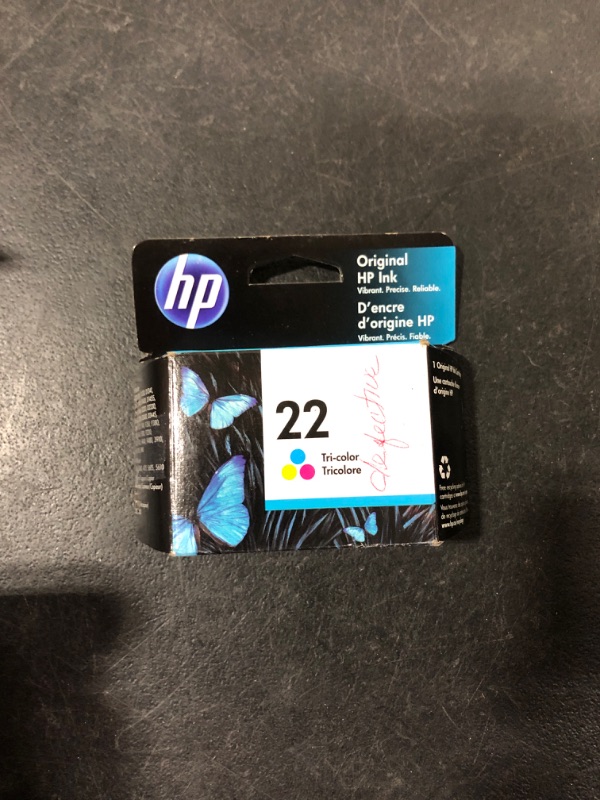 Photo 2 of HP 22 Tri-color Ink Cartridge | Works with DeskJet D1300, D1400, D1500, D2300, D2400, F300, F2100, F2200, F4100, 3900; OfficeJet J3600, 4315, 5600; PSC 1410; Fax 1250, 3180 Series | C9352AN