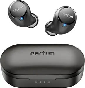 Photo 1 of EarFun Free 1S Wireless Earbuds, [2023 Version] 4 Mics ENC Bluetooth 5.0 Earbuds, 7mm Composite Drivers, App for Custom EQ, Sweatshield™ IPX7 Waterproof Headphones, Wireless Charging, Game Mode, 30H