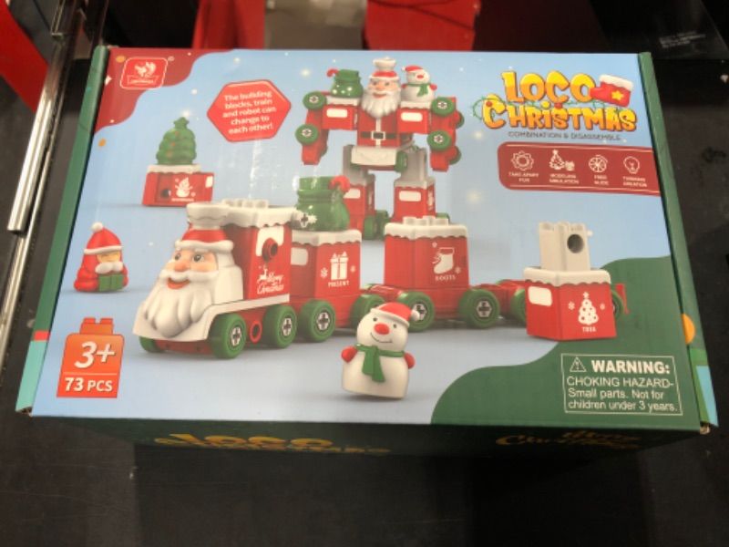 Photo 3 of Building Blocks Train for Kids3+,Christmas Decorations Indoor,SETM Toys Christmas Train Sets Transform Santa Claus Robot, and Birthday Gifts for Kids 3-12 Years Old