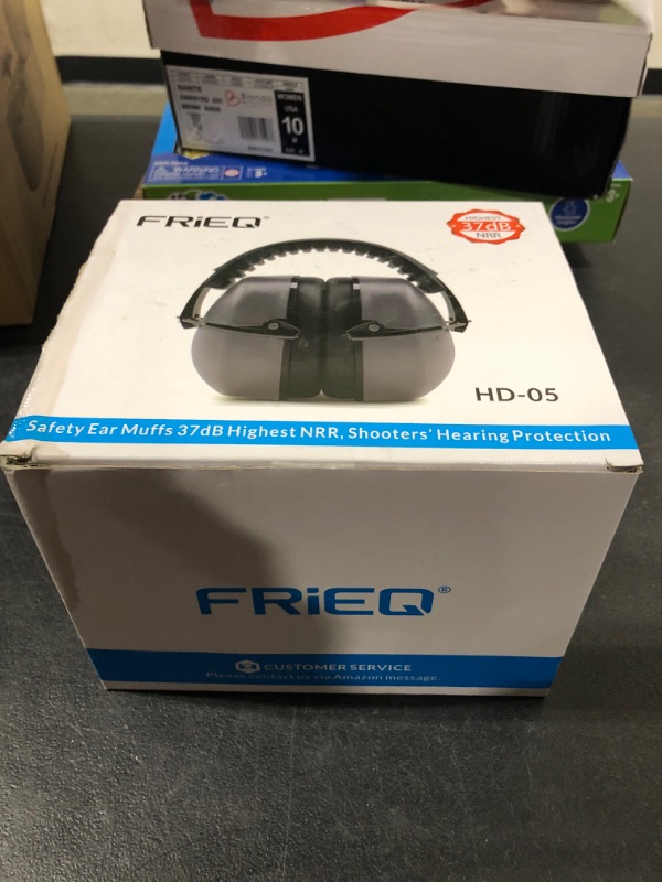 Photo 1 of FRIEQ Noise Reduction Ear Muffs 37 dB Shooters Hearing Protection Headphones with LRPu Foam for Shooting, Music & Yard Work 2 Pack (Space Grey) 