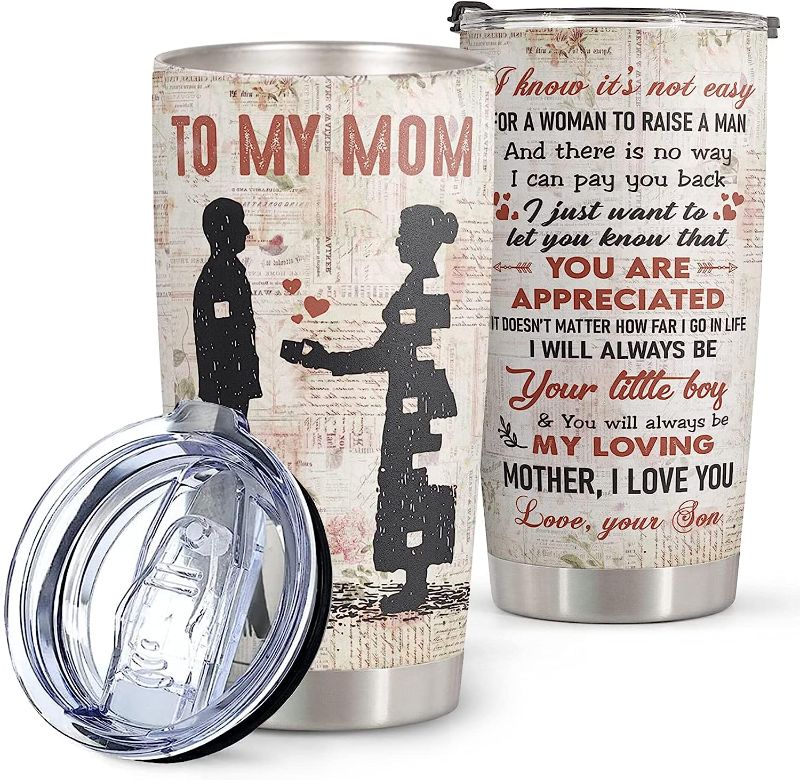 Photo 1 of 20oz Stainless Steel Tumbler with Lid, Happy Funny Mothers Gifts Ideas for Mom, Mother, Wife, New Mom, Bonus...