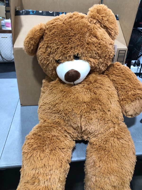 Photo 2 of MorisMos Giant Teddy Bear Stuffed Animal-35.4'' Big Teddy Bear, Soft Large Teddy Bear Plush Toy, Brown Teddy Bear, Big Stuffed Bear Gift for Girl Boy Girlfriend on Valentines Christmas Birthday, Brown