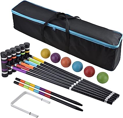 Photo 1 of [6 Players]Premium Croquet Set for Families, BroWill Croquet Set with Carrying Bag for Yard Outdoor Lawn Backyard Games for Kids Adults All Ages, 35 Inch