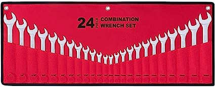 Photo 1 of 24-Piece All-Purpose Master Combination Wrench Set with Roll-up Pouch | SAE 1/4” to 1”, Metric 8mm to 24mm | Perfect for General Household, Garage, College Dormitory, Car Emergency, Boat and Much More
