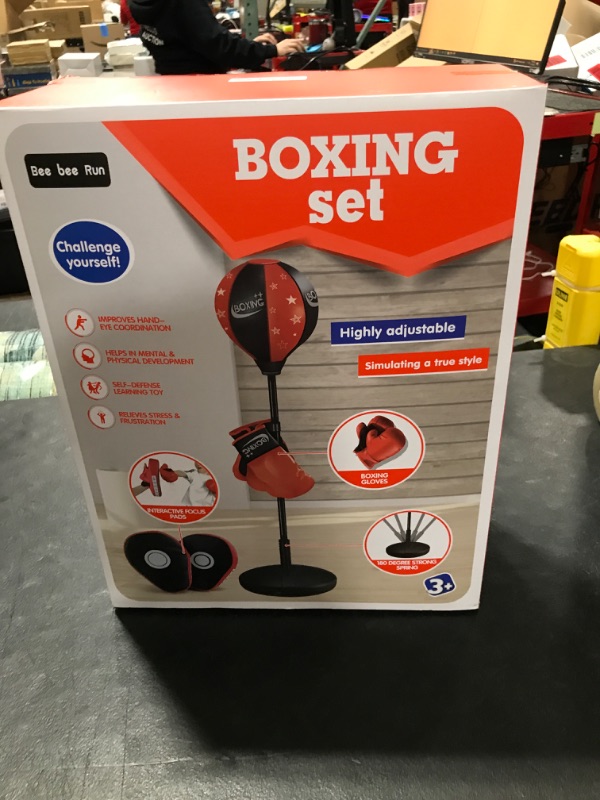 Photo 1 of Bee bee Run Kids Punching Bag Toys with Boxing Gloves & Focus Pads, Height Adjustable Stand Boxing Bag Toy Set Gift for Kids Boys Girls Age 3, 4, 5, 6, 7, 8 Years Old 