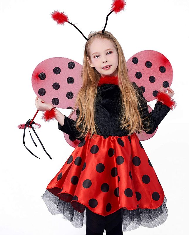 Photo 1 of 
IKALI Ladybug Costume Ballerina Beetle Wings Fancy Dress up Outfit Ladybird Suit 8-10Y https://a.co/d/doTM0EH