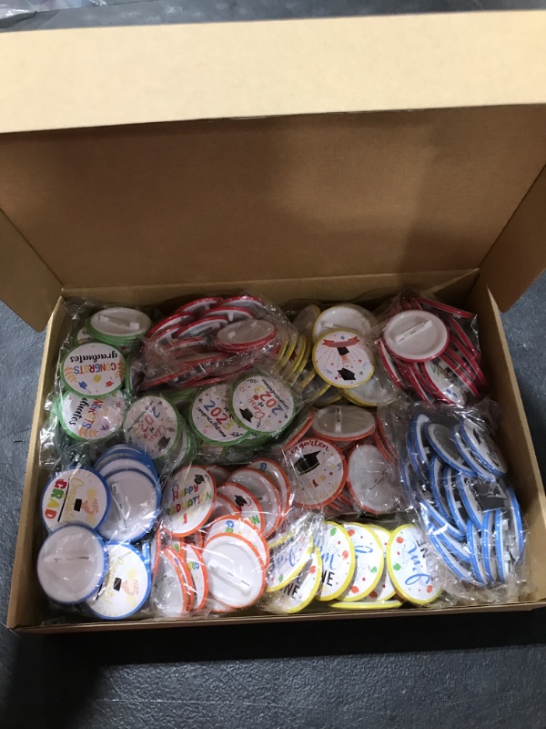 Photo 1 of 200 Pieces Graduation Button Pins Kindergarten Graduation Buttons Pre-School Graduation Pins Congrats Badges Graduate Button Preschool Graduation Decor for Kindergarten Graduation Favors (Classic)