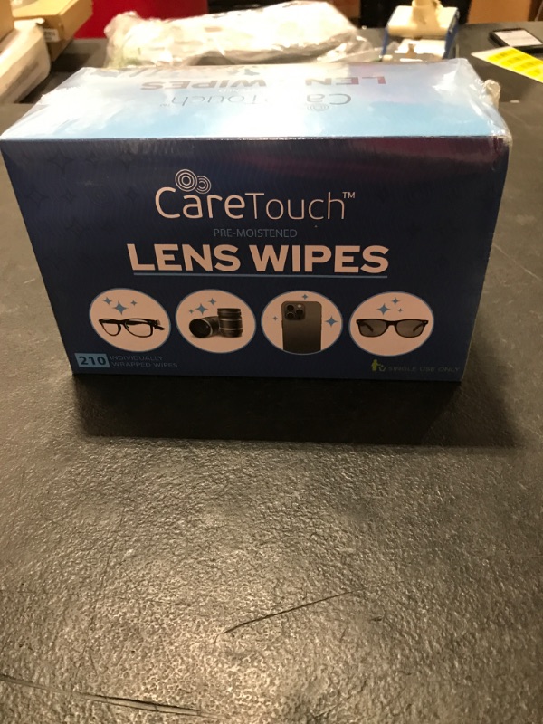 Photo 2 of Care Touch Lens Wipes for Eyeglasses | Individually Wrapped Eye Glasses Wipes | 210 Pre-Moistened Lens Cleaning Eyeglass Wipes,210 Count (Pack of 1)