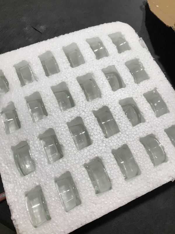 Photo 1 of 24 Pack Glass Tealight Candle Holders for Wedding Table Centerpieces, Party Decorations (1 x 2 in)