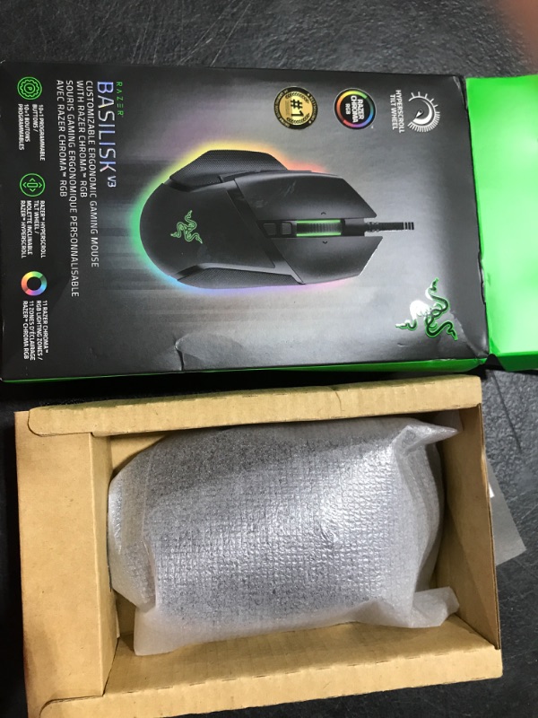 Photo 2 of Razer Basilisk V3 Customizable Ergonomic Gaming Mouse: Fastest Gaming Mouse Switch - Chroma RGB Lighting - 26K DPI Optical Sensor - 11 Programmable Buttons - HyperScroll Tilt Wheel - Classic Black